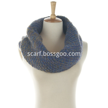 Ladies Fashionable Knitted Infinite Scarf with Mixed Yarn